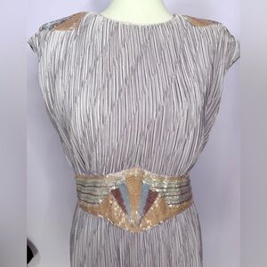 Vintage Ricki Lang for Saks Fifth Ave Light Purple Backless Beaded Dress